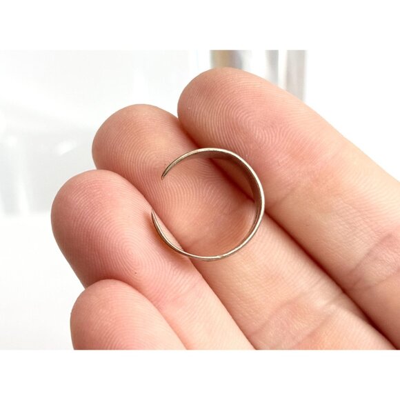 HOPE Carved Sterling Silver Adjustable Open Shank 925 Unisex Vintage Ring - sz 4 - Picture 13 of 15